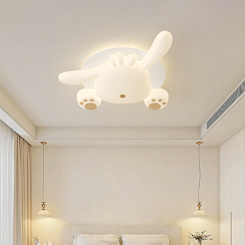 Contemporary Creative Bear Iron Plastic LED Semi-Flush Mount Ceiling Light For Living Room