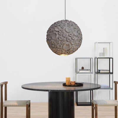 Contemporary Creative Irregular Porous Planet Shade 1-Light Pendant Light For Living Room