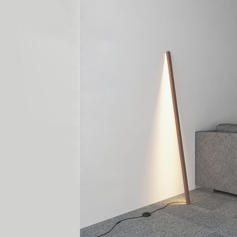 Modern Minimalist Wood PC Strip LED Standing Floor Lamp For Living Room