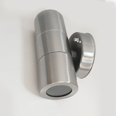 Modern Minimalist Stainless Steel Cylinder 2-Light Wall Sconce Lamp