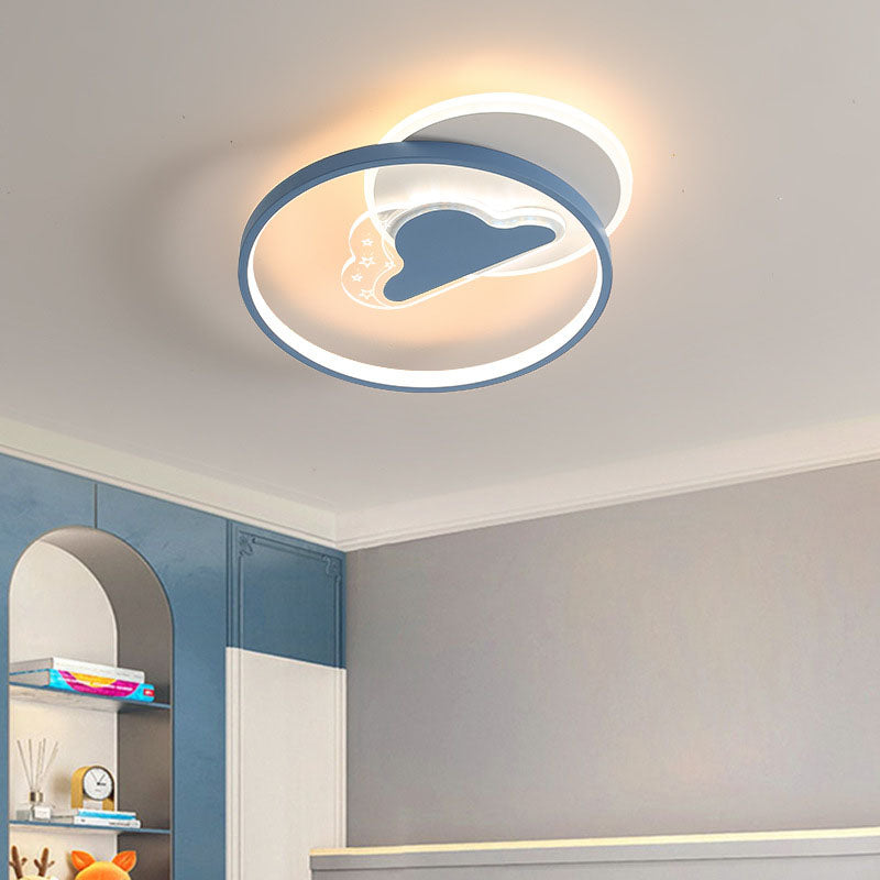 Contemporary Creative Acrylic Airplane Iron LED Flush Mount Ceiling Light For Bedroom