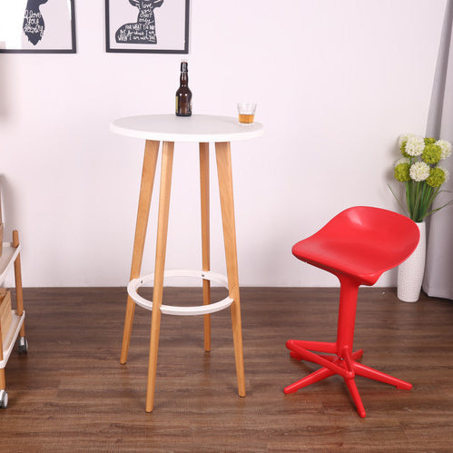 Contemporary Nordic Square Plastic Metal Frame Barstool Swivel Footrest For Dining Room