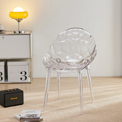 Contemporary Nordic Round Diamond Shape PC Dining Chair Backrest For Dining Room