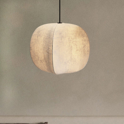 Traditional Japanese Zen Anti-silk Lantern Shape 1-Light Pendant Light For Living Room