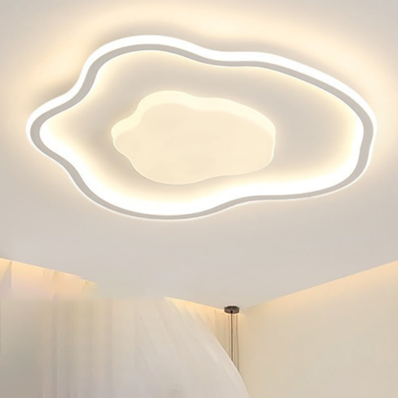 Modern Minimalist Cloud Shape LED Flush Mount Ceiling Light For Bedroom