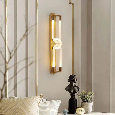 Nordic Light Luxury Golden White Tube LED Wall Sconce Lamp