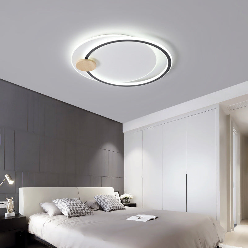 Contemporary Simplicity Iron Circle Ring Acrylic LED Flush Mount Ceiling Light For Living Room