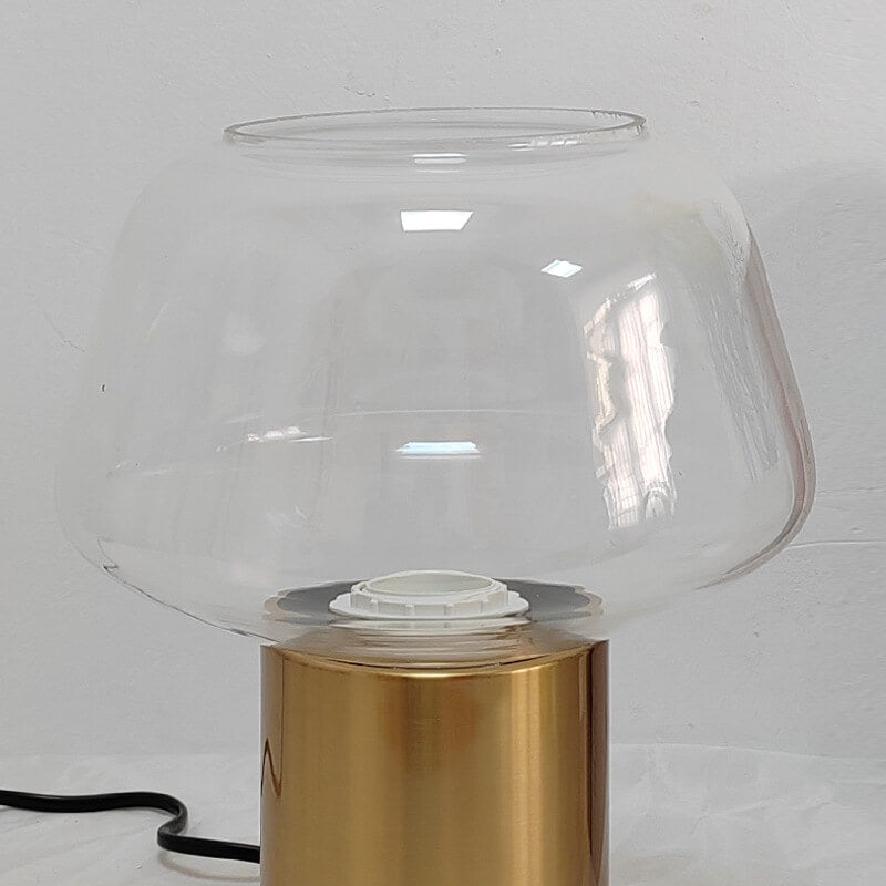 Lampe de table moderne et minimaliste à 1 lumière en verre et marbre cylindrique 