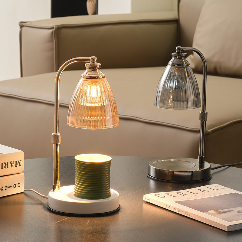 Lampe de table à cire fondue à 1 lumière avec abat-jour en verre conique en fer de simplicité contemporaine pour chambre 