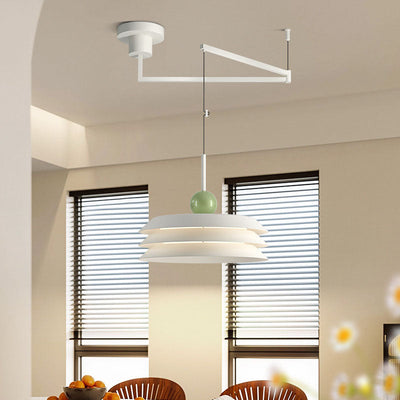 Modern Minimalist Three-Layer UFO Acrylic Rocker Glass LED Pendant Light for Living Room