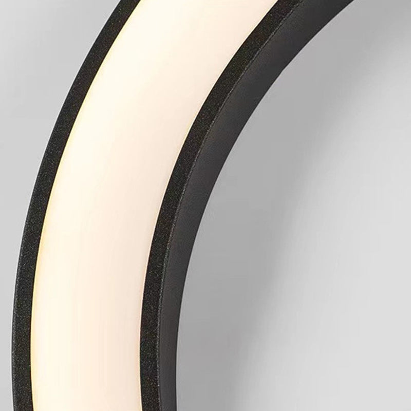 Modern Minimalist Crescent Circle Stainless Steel PC Waterproof LED Wall Sconce Lamp For Outdoor Patio