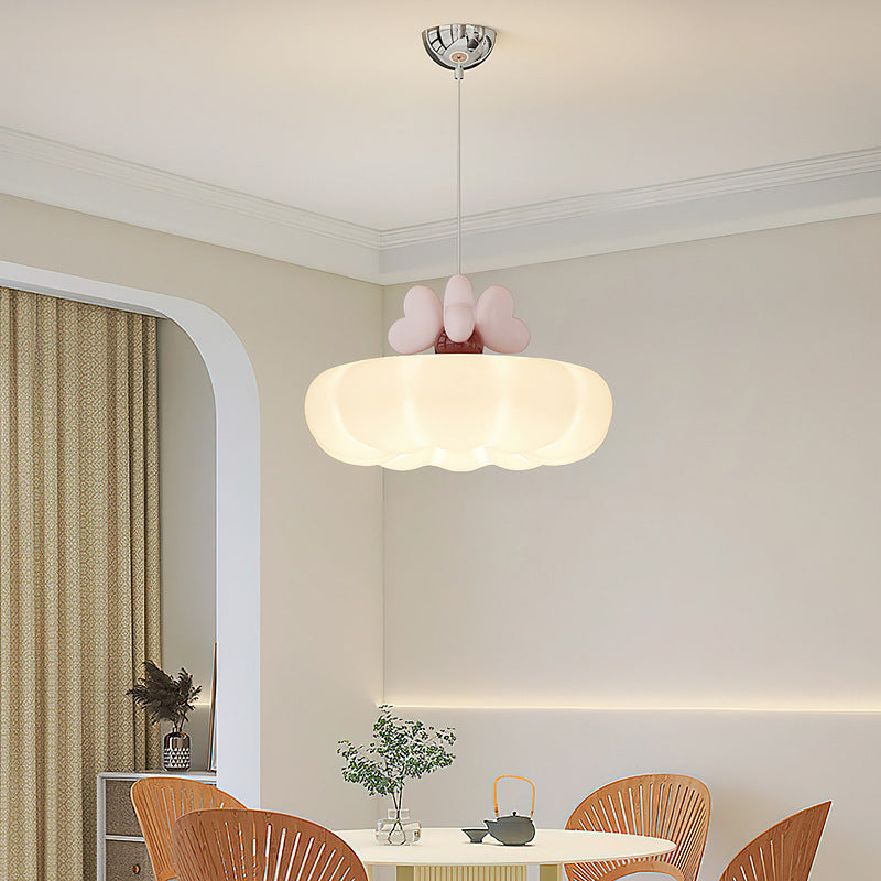 Contemporary Creative Clouds Love Iron Resin Glass LED Pendant Light For Bedroom