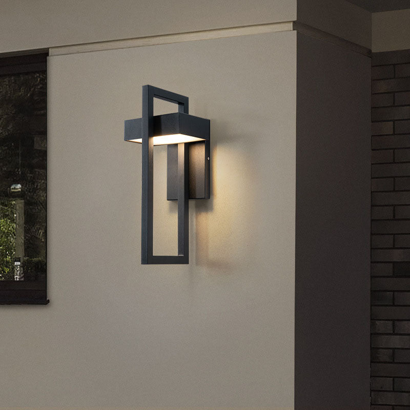 Modern Minimalist Rectangular Stainless Steel LED Wall Sconce Lamp For Outdoor Patio