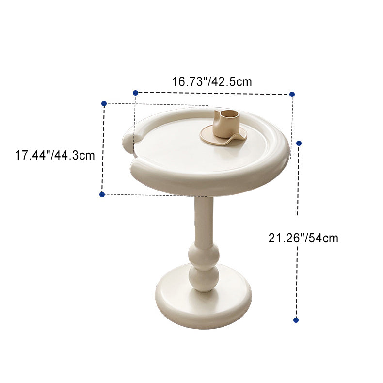 Modern Minimalist Oval Column Base Density Plate Beech Wood Fiberglass Side Table For Living Room