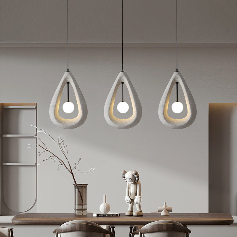 Contemporary Creative Water Drop Outline Orb Plastic 1-Light Pendant Light For Living Room