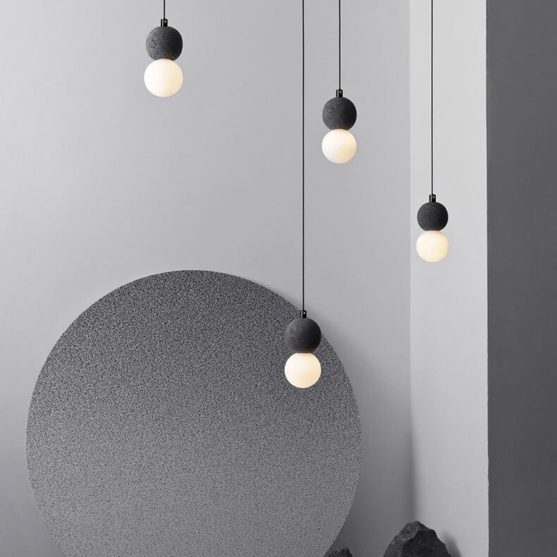 Contemporary Scandinavian Orb Terrazzo 1-Light Pendant Light For Bedroom