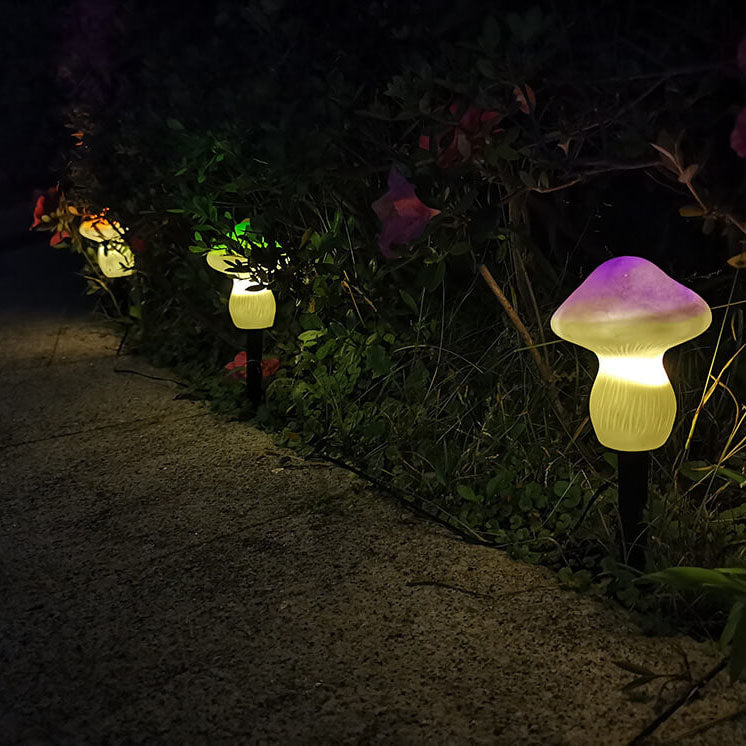 Solar Outdoor Mushroom Shape LED Garden Lawn Ground Insert Landscape Light