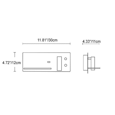 Modern Minimalist Rectangular Shelf Iron LED Rotatable Spotlight Wall Sconce Lamp For Bedroom