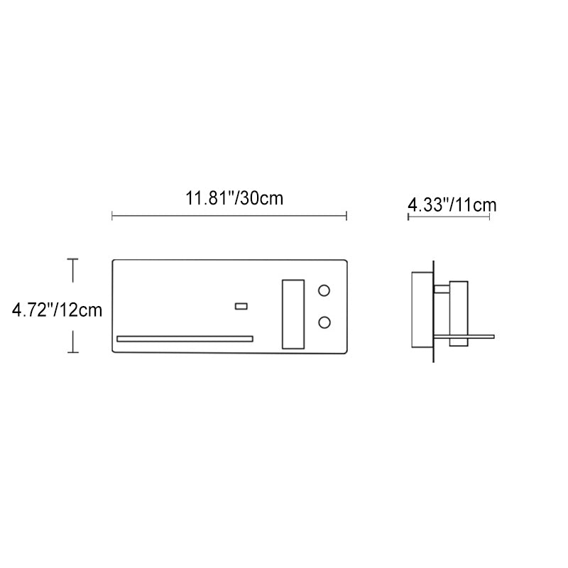 Modern Minimalist Rectangular Shelf Iron LED Rotatable Spotlight Wall Sconce Lamp For Bedroom