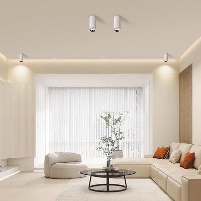 Modern Minimalist Cylindrical PC Aluminum LED Flush Mount Ceiling Light For Living Room