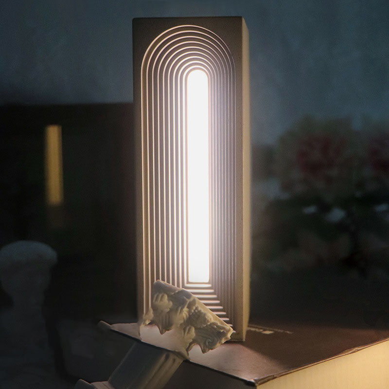 Modern Minimalist Rectangular Cement USB LED Table Lamp