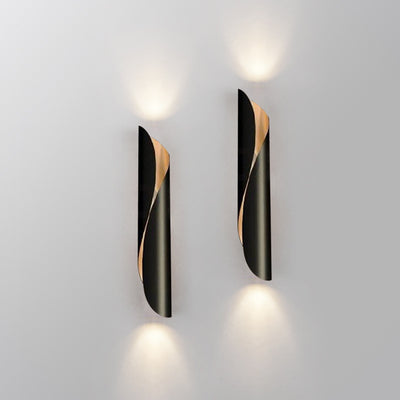 Contemporary Nordic Strip Spiral Iron 2-Light Wall Sconce Lamp For Hallway