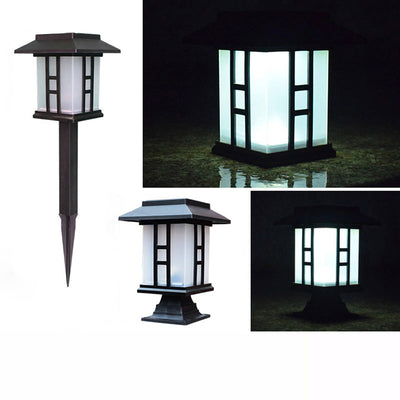 Traditional European Waterproof Solar ABS PC Plastic Rectangular LED Landscape Lighting For Garden