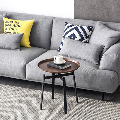 Modern Minimalist Round Iron Coffee Table 4-Legs For Living Room