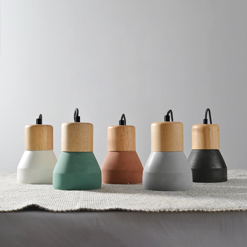 Nordic Cement Tapered 1-Light Mini LED Pendant Light