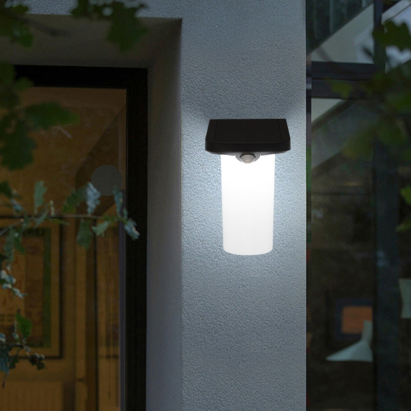 Contemporary Simplicity Solar Waterproof ABS Column LED Outdoor Wall Sconce Lamp For Garden