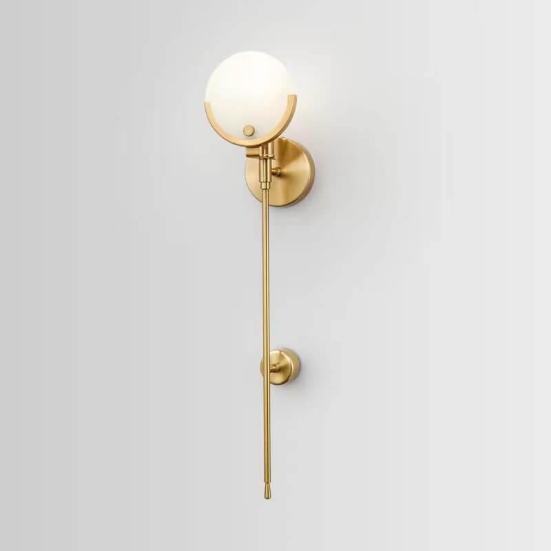 Modern Minimalist Round Ball Iron Marble 1-Light Wall Sconce Lamp For Living Room