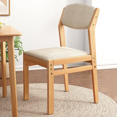 Modern Minimalist Square Upholstered Fabric Wood Dining Chair Backrest For Dining Room