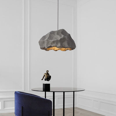 Traditionelle japanische Polystyrol Rock 1-Licht Pendelleuchte für Esszimmer 