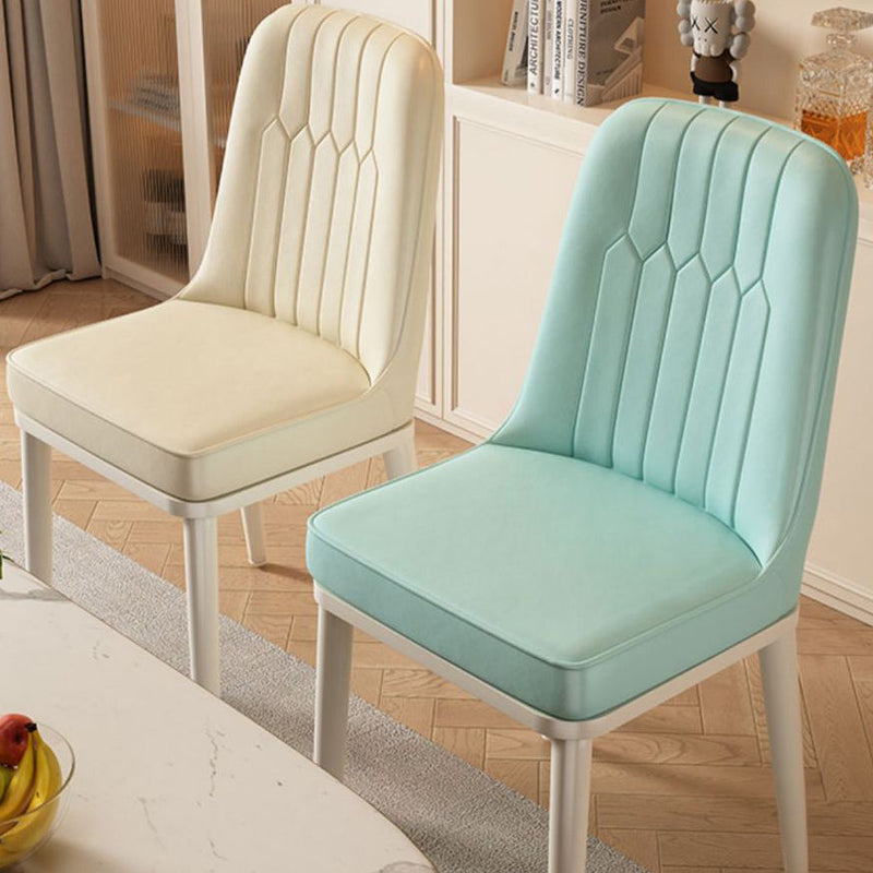 Contemporary Luxury Square PU Leather Upholstered Dining Chair Backrest For Dining Room