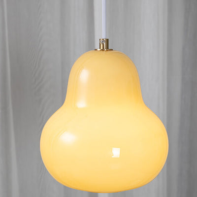 French Vintage Glass Gourd Design 1-Light Pendant Light