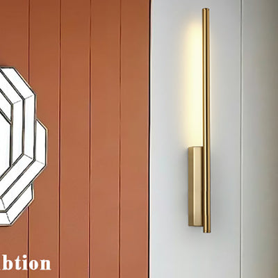 Modern Minimalist Strip Copper PC LED Wall Sconce Lamp For Living Room