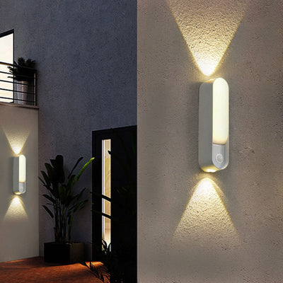 Modern Minimalist Waterproof Oval Aluminum Acrylic LED Outdoor Wall Sconce Lamp For Garden