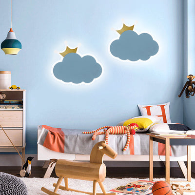 Contemporary Creative Crown Clouds Iron LED Wall Sconce Lamp For Bedroom