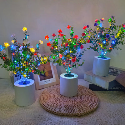 Modern Minimalist Plastic Flower Lotus LED Table Lamp For Living Room