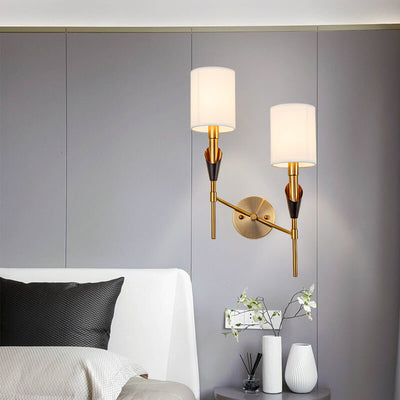 Modern Light Luxury Iron Fabric Lampshade 1/2-Light Wall Sconce Lamp