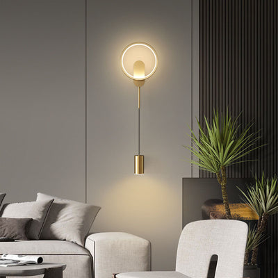 Modern Luxury Wrought Iron Acrylic Cylinder LED Wall Sconce Lamp For Living Room