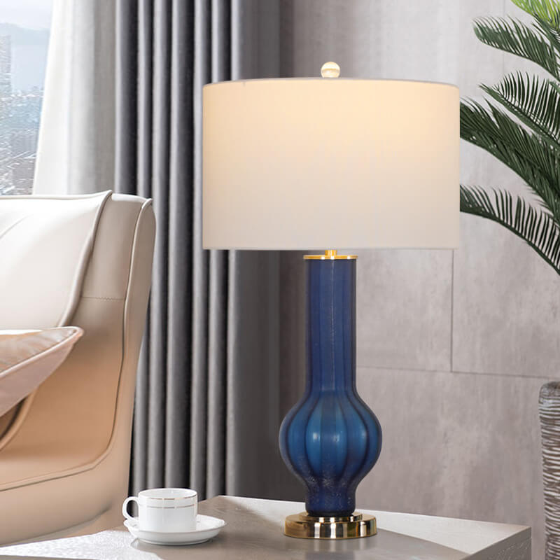 European Modern Minimalist Vase Base Glass 1-Light Table Lamp