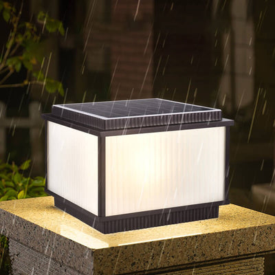 Lampe frontale à 1 lumière en verre d'aluminium rectangulaire solaire minimaliste moderne pour patio extérieur 