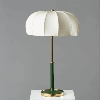 Contemporary Retro Dome Hardware Fabric 1-Light Table Lamp For Bedroom