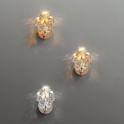 Contemporary Luxury Hardware Crystal Ball LED Wall Sconce Lamp For Living Room