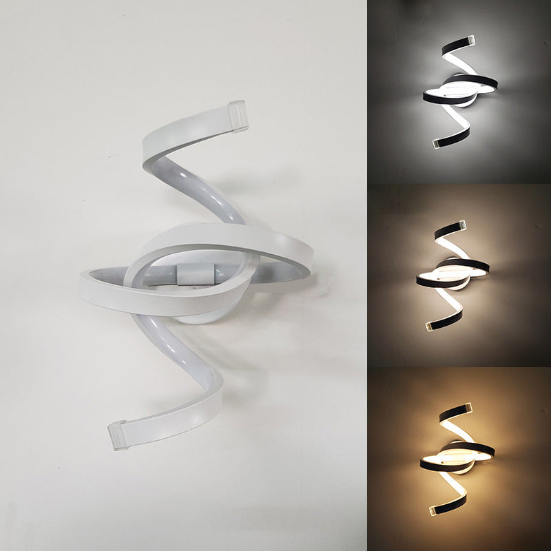 Contemporary Creative Bar Wave Aluminium Acrylic LED Wall Sconce Lamp For Living Room