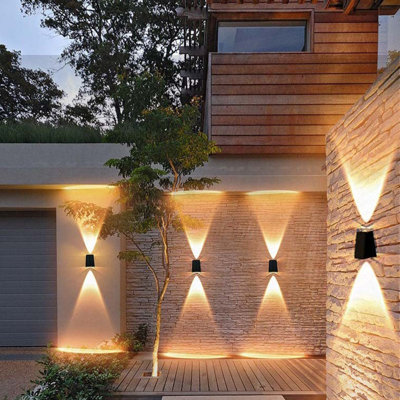 Modern Simplicity Solar Waterproof Trapezoidal ABS PMMA LED Wall Sconce Lamp For Outdoor Patio