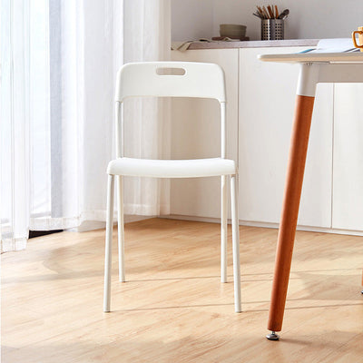 Modern Minimalist Square Plastic Carbon Steel Dining Chair Backrest For Dining Room