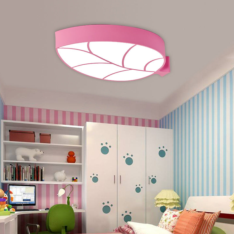 Modern Simplicity Kids Metal Acrylic Foliage Elliptical LED Flush Mount Ceiling Light For Bedroom