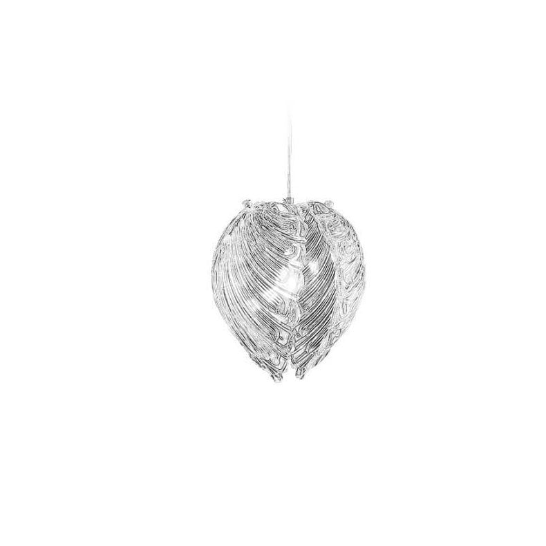 Modern Luxury Glass Shell Shape 1-Light Pendant Light For Bedroom